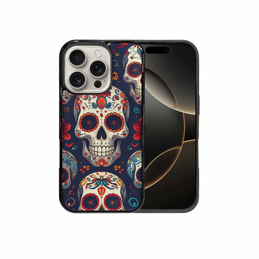 iPhone 16 Pro Case — Day Dead Sugar Skull Art 100s, Custom Phone Case