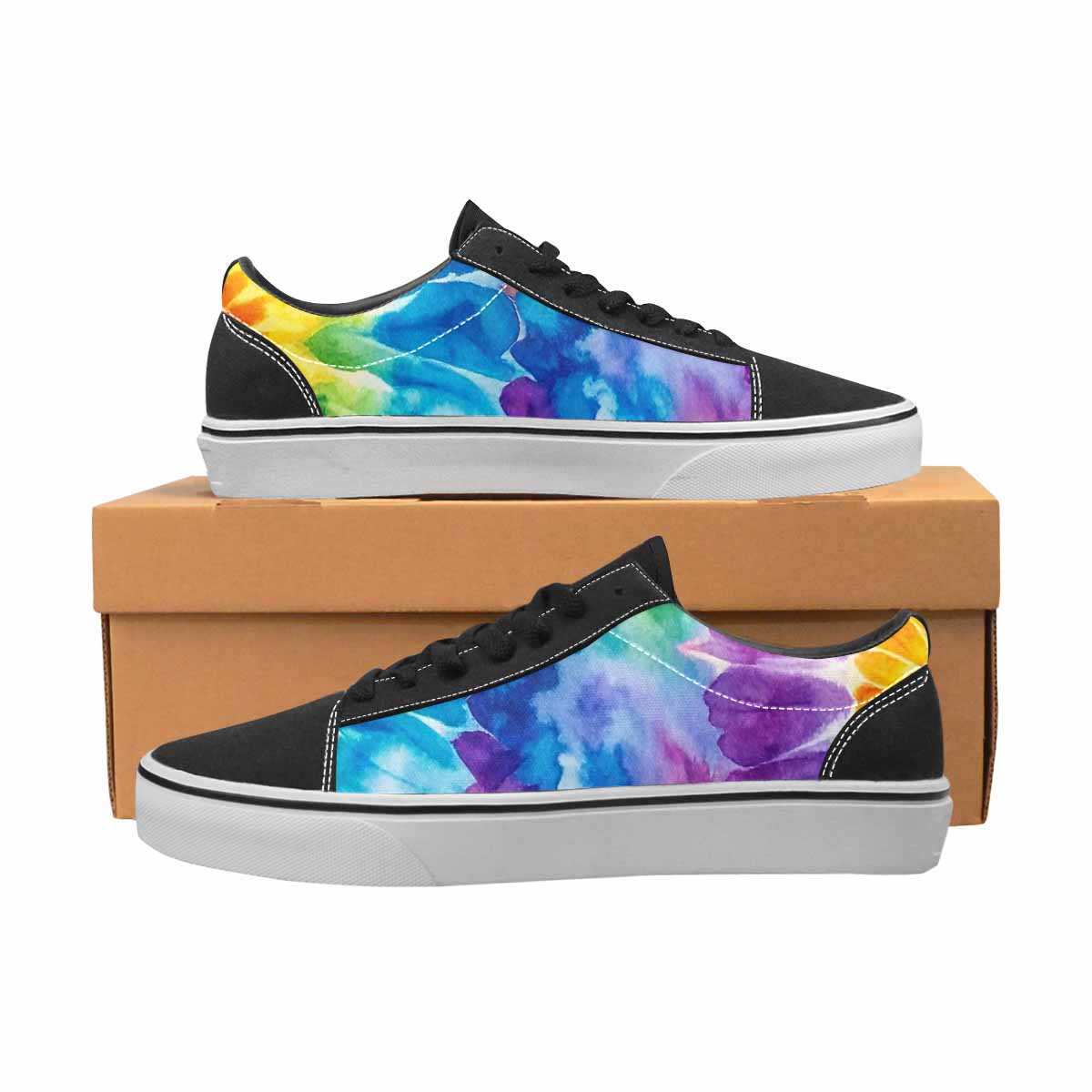 WOMEN'S Tie Dye Swirl Canvas Lace-Up Dark Academia Sneakers