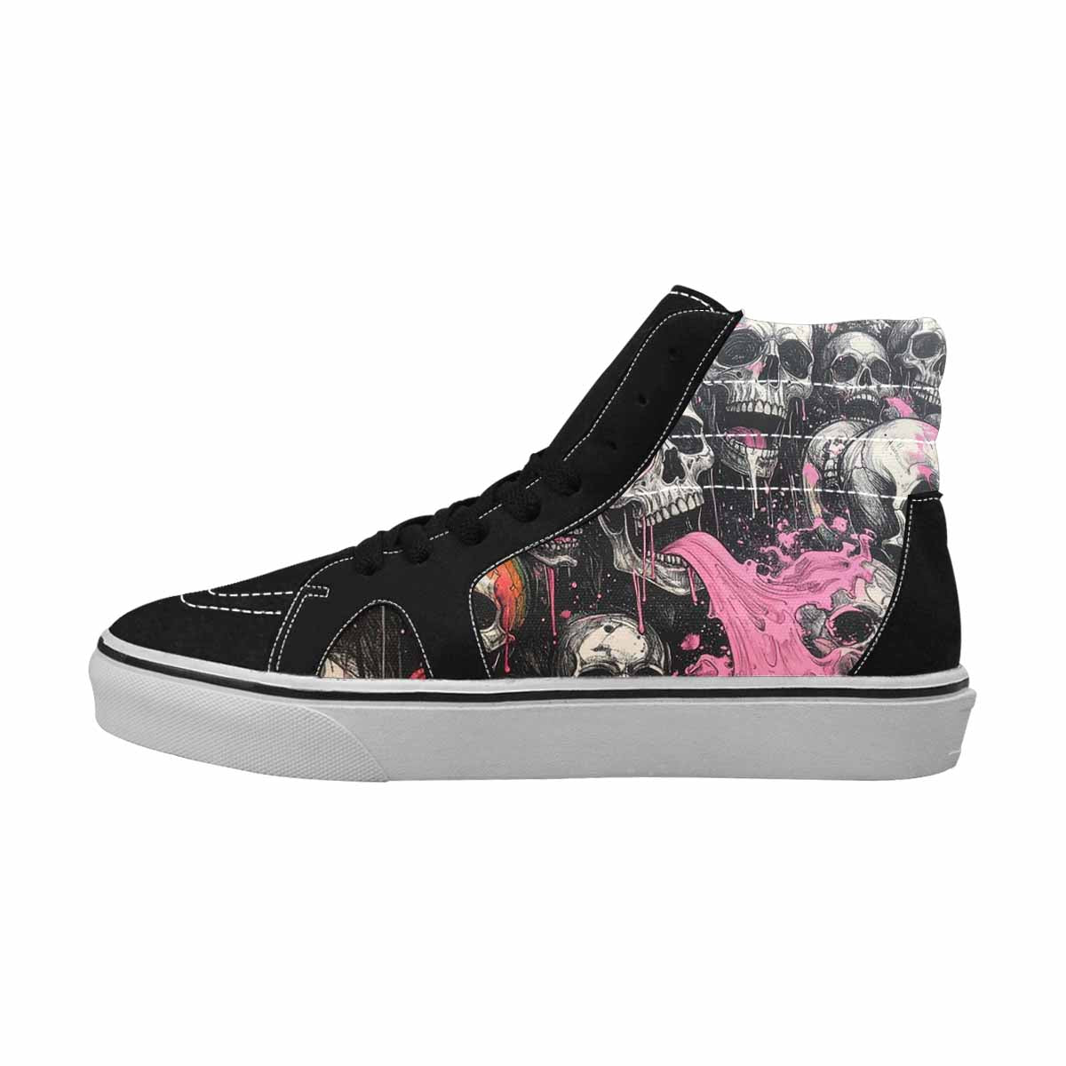 MEN'S Rainbow From Skull S High Top Canvas Grunge Shoes