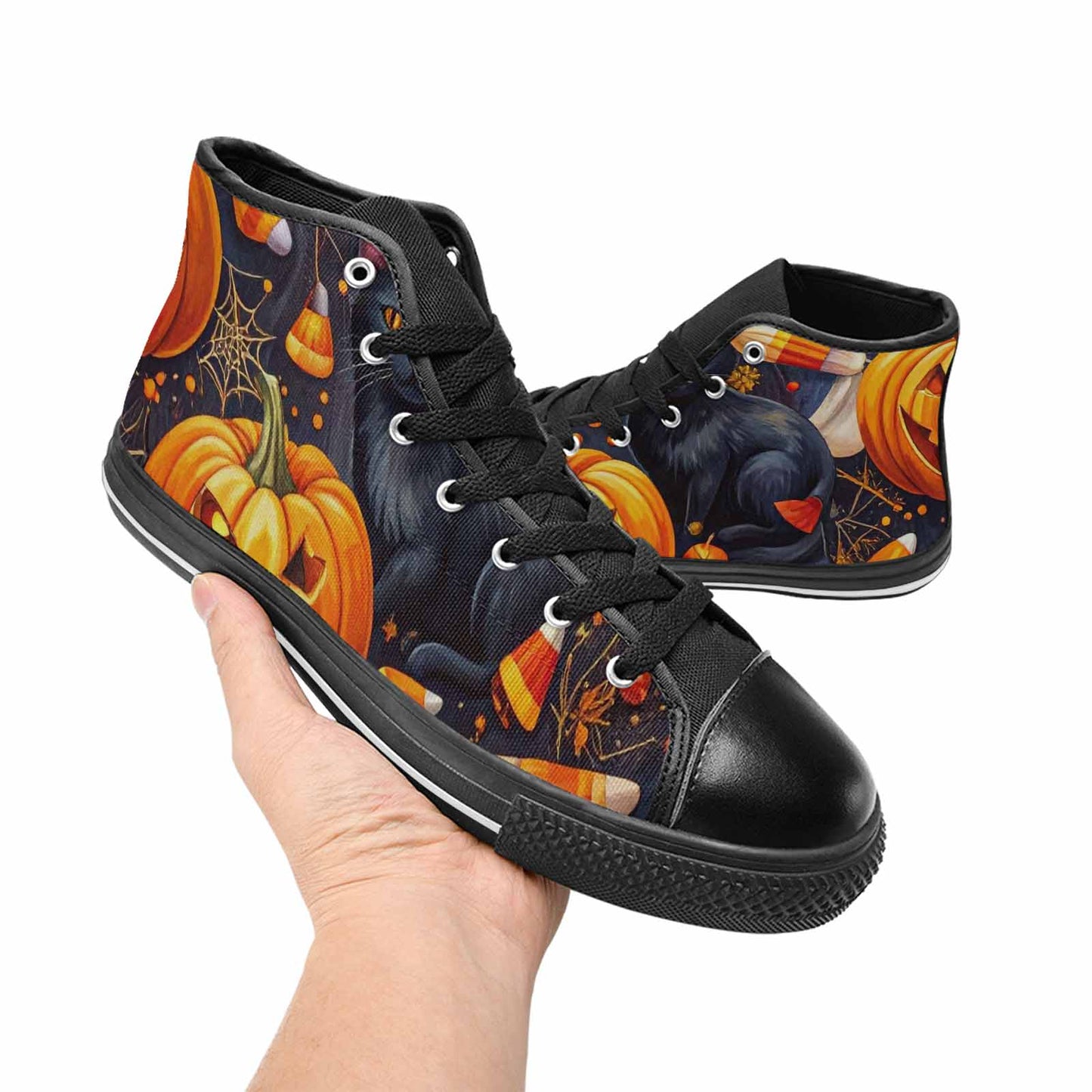 MEN'S Halloween High Top Canvas Surreal Custom Sneakers