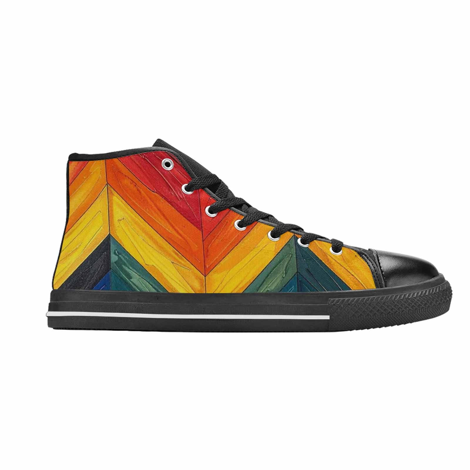 MEN'S Progress Pride Flag High Top Canvas Vivid Custom Shoes