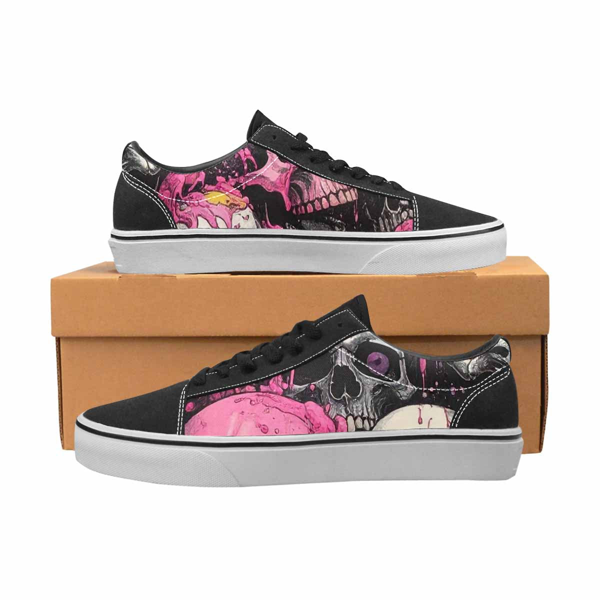 WOMEN'S Rainbow From Skull S Lace-Up Canvas Aesthetic Shoes
