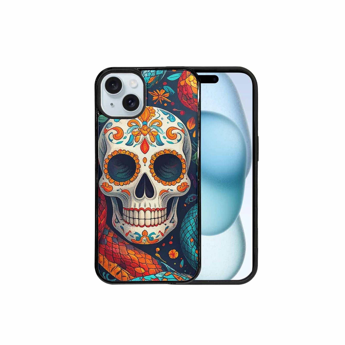 iPhone 15 Plus Case — Snake Skulls Print Alt Custom, Custom Printed Phone Case