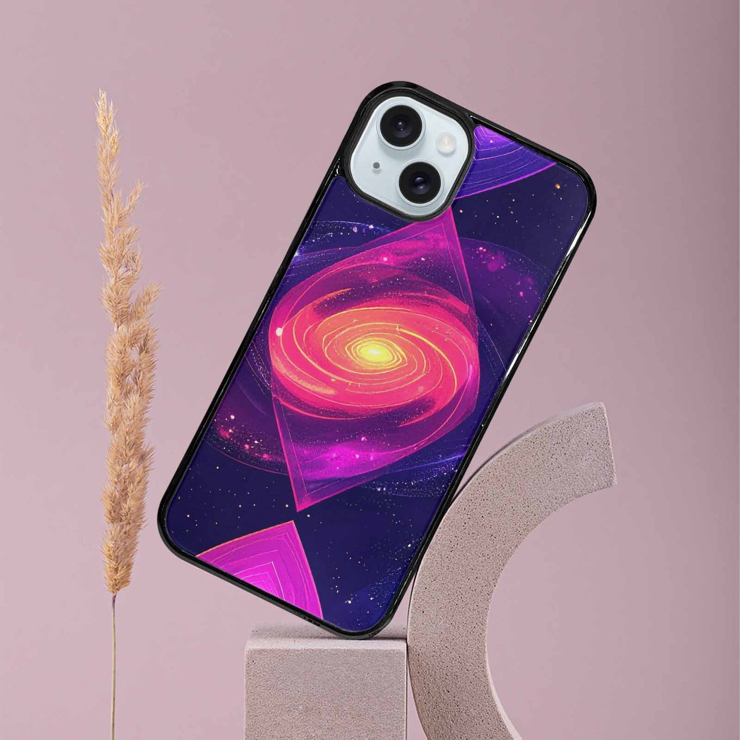 iPhone 15 Plus Case — Rose Galaxy Art Seamless Pattern Vibrant, Custom Print Case Cover
