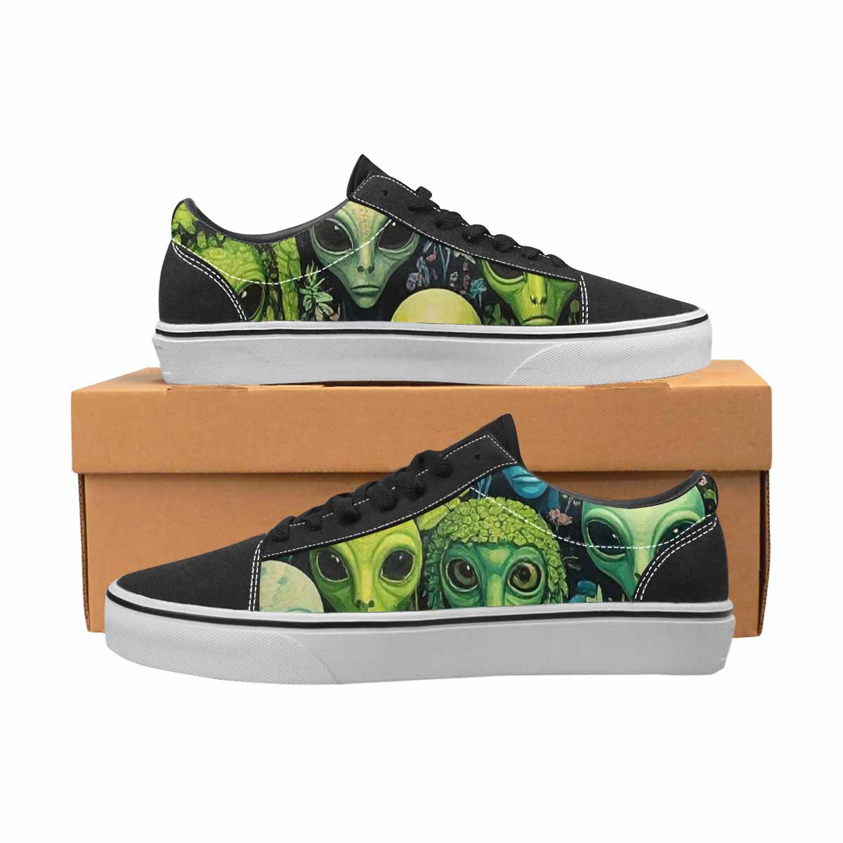 WOMEN'S Aliens Lace-Up Canvas Cottagecore Custom Sneakers