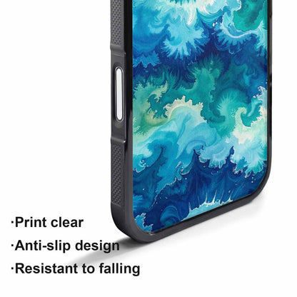 iPhone 17 Air Case — Tie Dye Ocean Blues Blended Tie, Custom Made Phone Cover