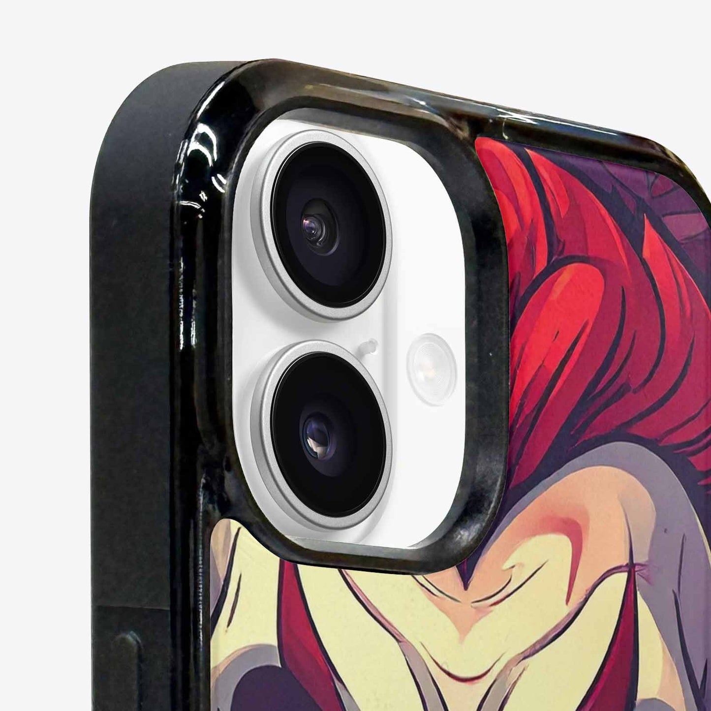 iPhone 16 Case — Evil Circus Heads Faces Overlapping Patterns, Custom Printed Phone Case