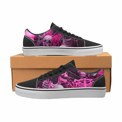 WOMEN'S Skeletons  Neon Pink Lace-Up Canvas Neon Fantasy Custom Shoes