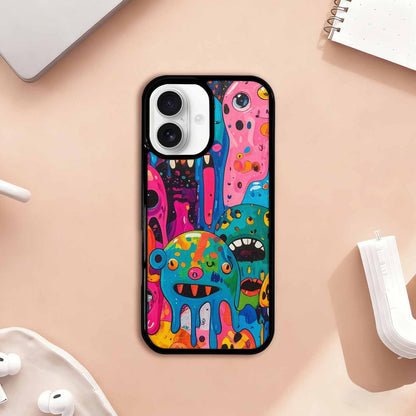 iPhone 17 Case — Melting Aliens Pattern Alien Scifi, Custom Designed Case Cover