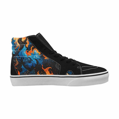 MEN'S Flame Burst High Top Canvas Kaleidoscope Custom Sneakers
