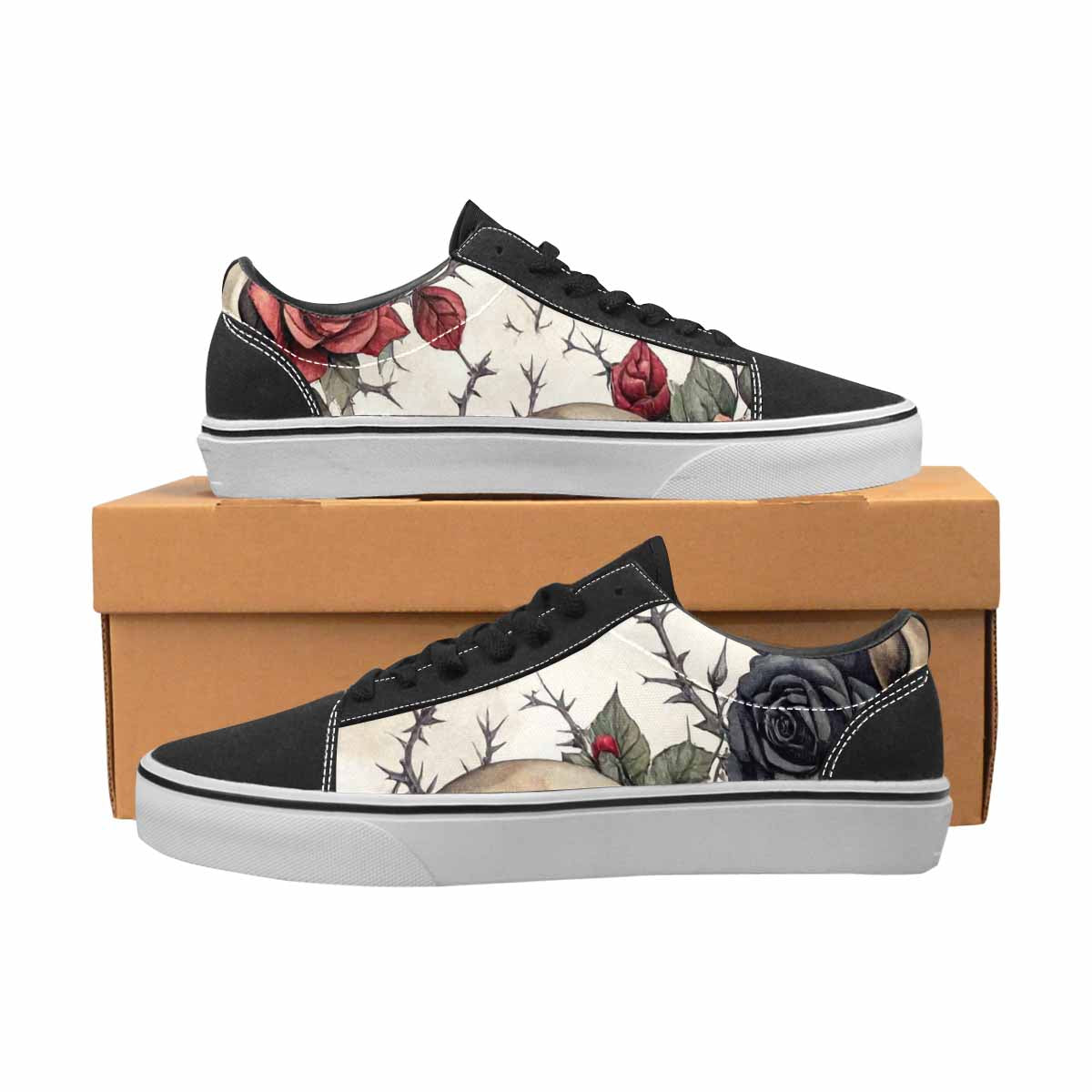 WOMEN'S Skulls - Roses Canvas Lace-Up Dreamcore Shoes