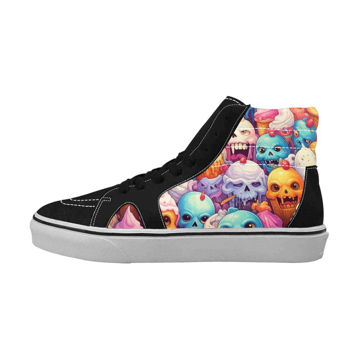 MEN'S Ice Cream Monsters  High Top Canvas Vibrant Chaos Custom Sneakers