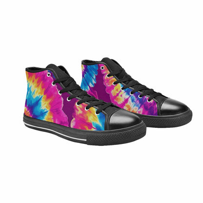MEN'S Tie Dye Spiral High Top Canvas Wallpaper Art Custom Shoes
