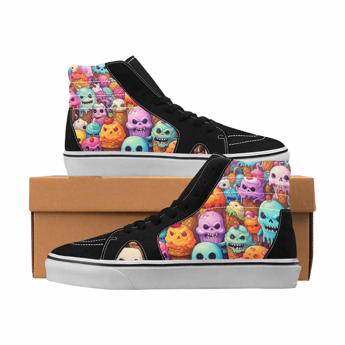 MEN'S Skulls High Top Canvas Statement Aesthetic Original Art Sneakers
