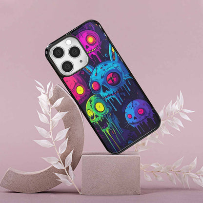 iPhone 15 Pro Max Case — Mixed Toxic Glow Creature Pattern Hundreds, Custom Art Phone Cover