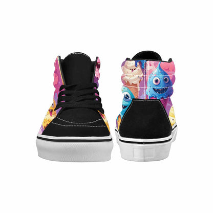 WOMEN'S Melting Icecream Cone Monster High Top Canvas Dark Academia Custom Sneakers