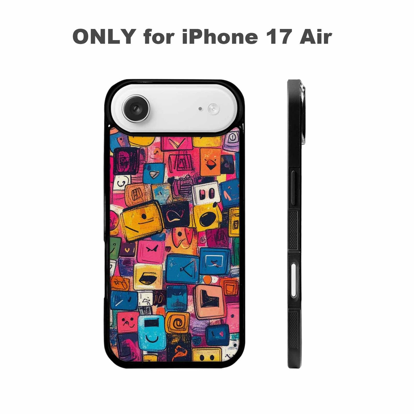 iPhone 17 Air Case — Hand Drawn Icon Doodle Pattern Original, Custom Made Phone Cover