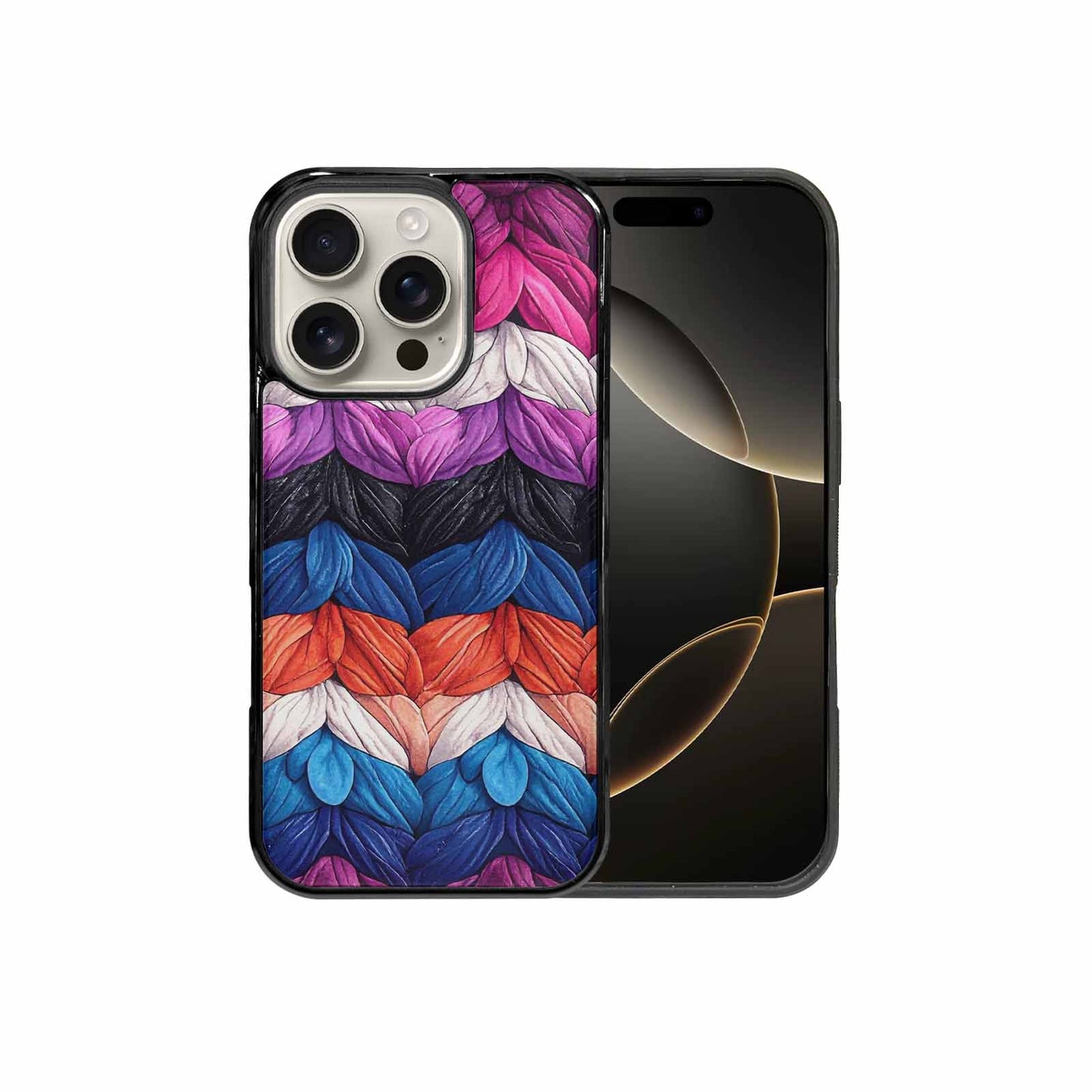 iPhone 16 Pro Case — Genderfluid Flag Color Theme Small Rainbow, Customized Protective Case