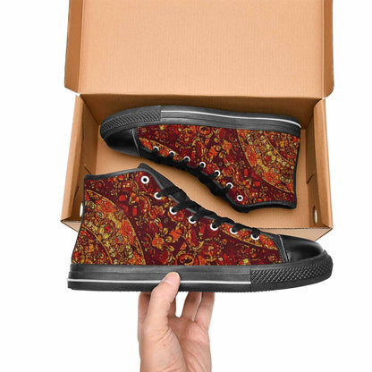WOMEN'S Mandala Lions High Top Canvas Dark Academia Sneakers