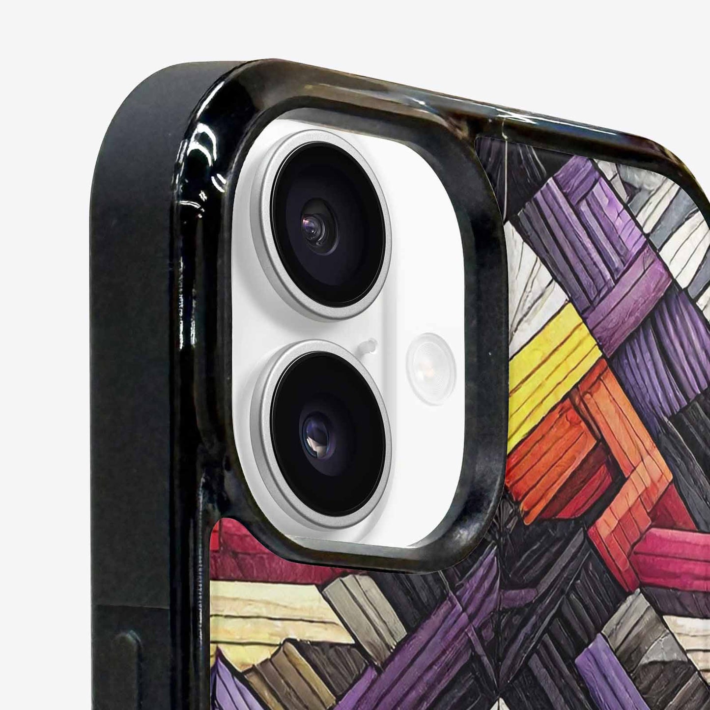 iPhone 16 Plus Case — Asexual Flag Color Theme Small Rainbow, Unique Phone Case Design