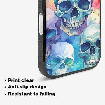 iPhone 16 Case — Kulls Watercolor Skulls Small Skull Pattern, Customized Protective Case