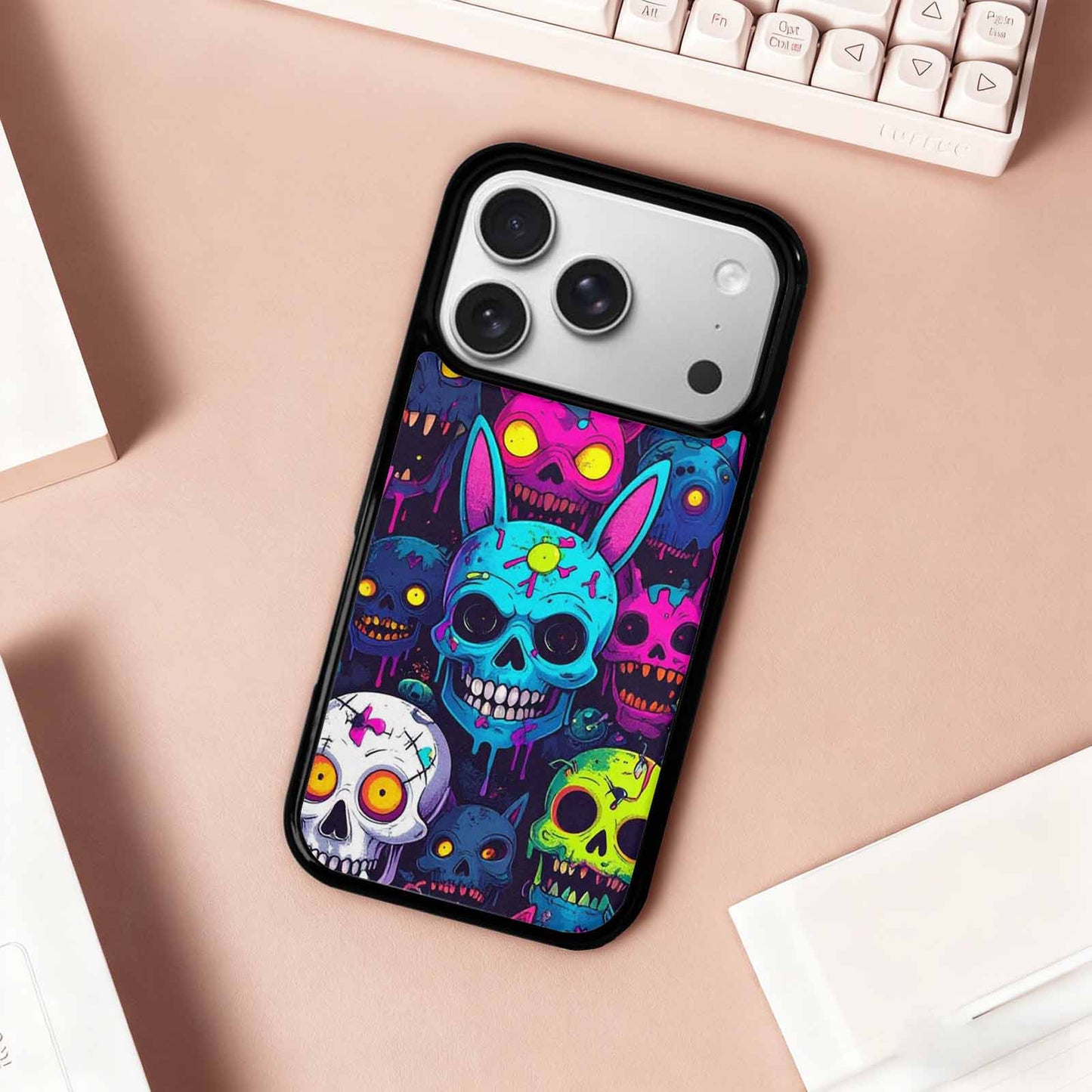 iPhone 17 Pro Case — Mixed Toxic Glow Creature Pattern Cartoon, Custom Phone Case