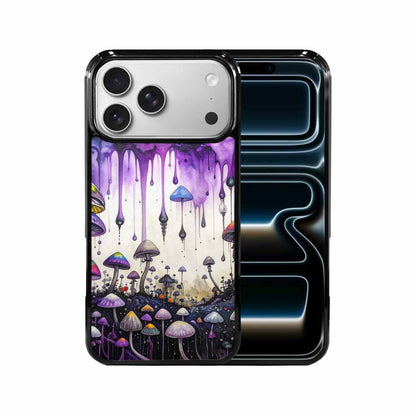 iPhone 17 Pro Max Case — Black &amp; Purple Ink Original Art, Unique Phone Case Design