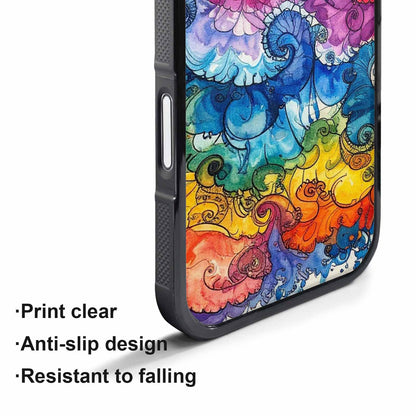 iPhone 17 Air Case — Tie Dye Swirls Black Blue Tie, Custom Phone Case