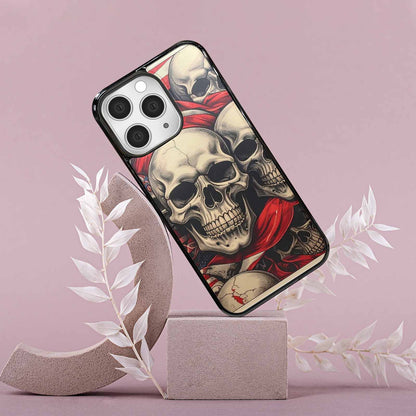 iPhone 15 Pro Max Case — Skull Dark Art Gothic Print, Custom Made Phone Cover