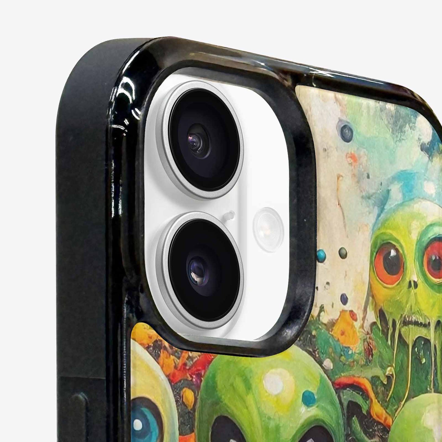 iPhone 16 Case — Aliens Camomelting Aliens Patt Q9t, Unique Phone Case Design