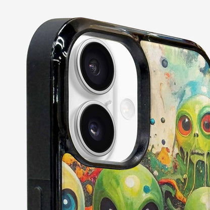 iPhone 16 Case — Aliens Camomelting Aliens Patt Q9t, Unique Phone Case Design
