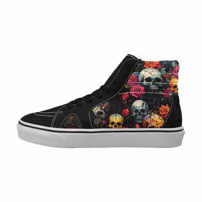 MEN'S Skulls Roses Melting Skulls High Top Canvas Cottagecore Custom Sneakers