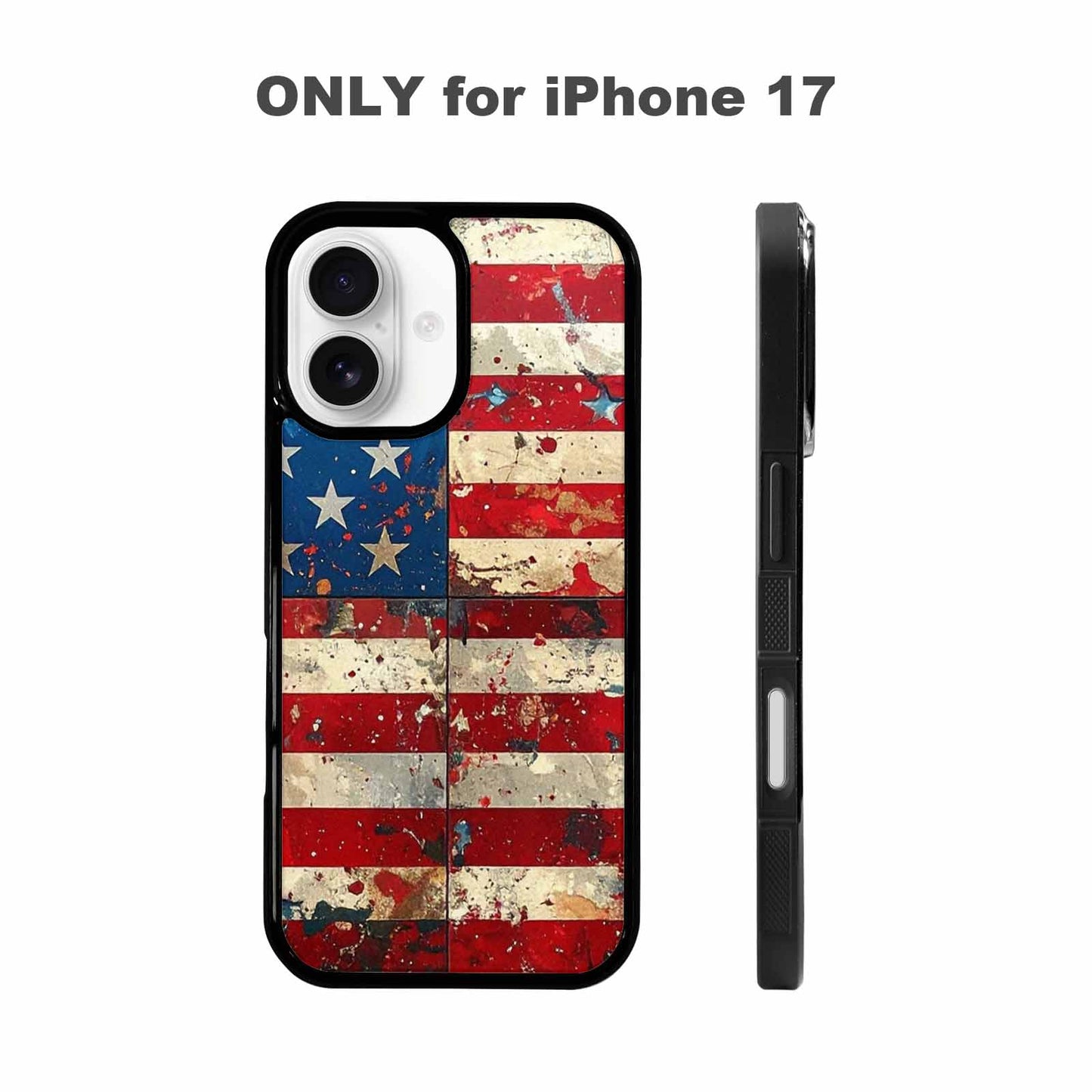 iPhone 17 Case — Small American Flag Stars Galaxy Space, Custom Print Case Cover