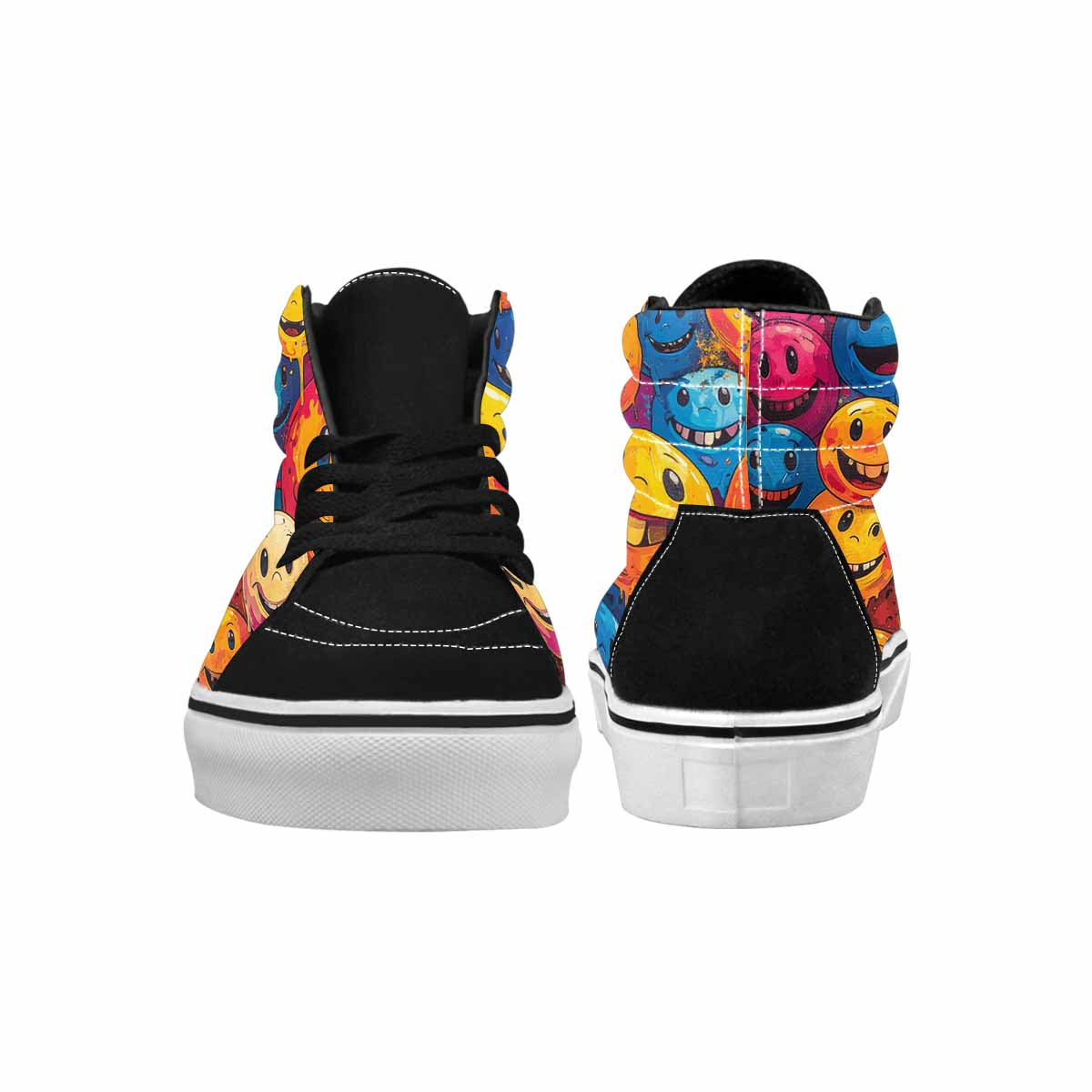 MEN'S Melting Moon Smiley High Top Canvas Aesthetic Custom Shoes