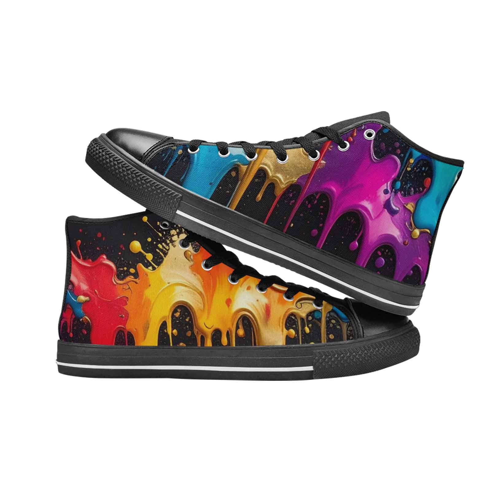 MEN'S Paint Splatter High Top Canvas Y2K Shoes