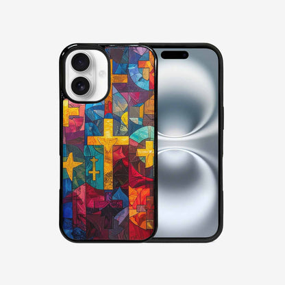 iPhone 16 Case — Faith Cross And Faith Icons Pattern, Personalized Phone Case