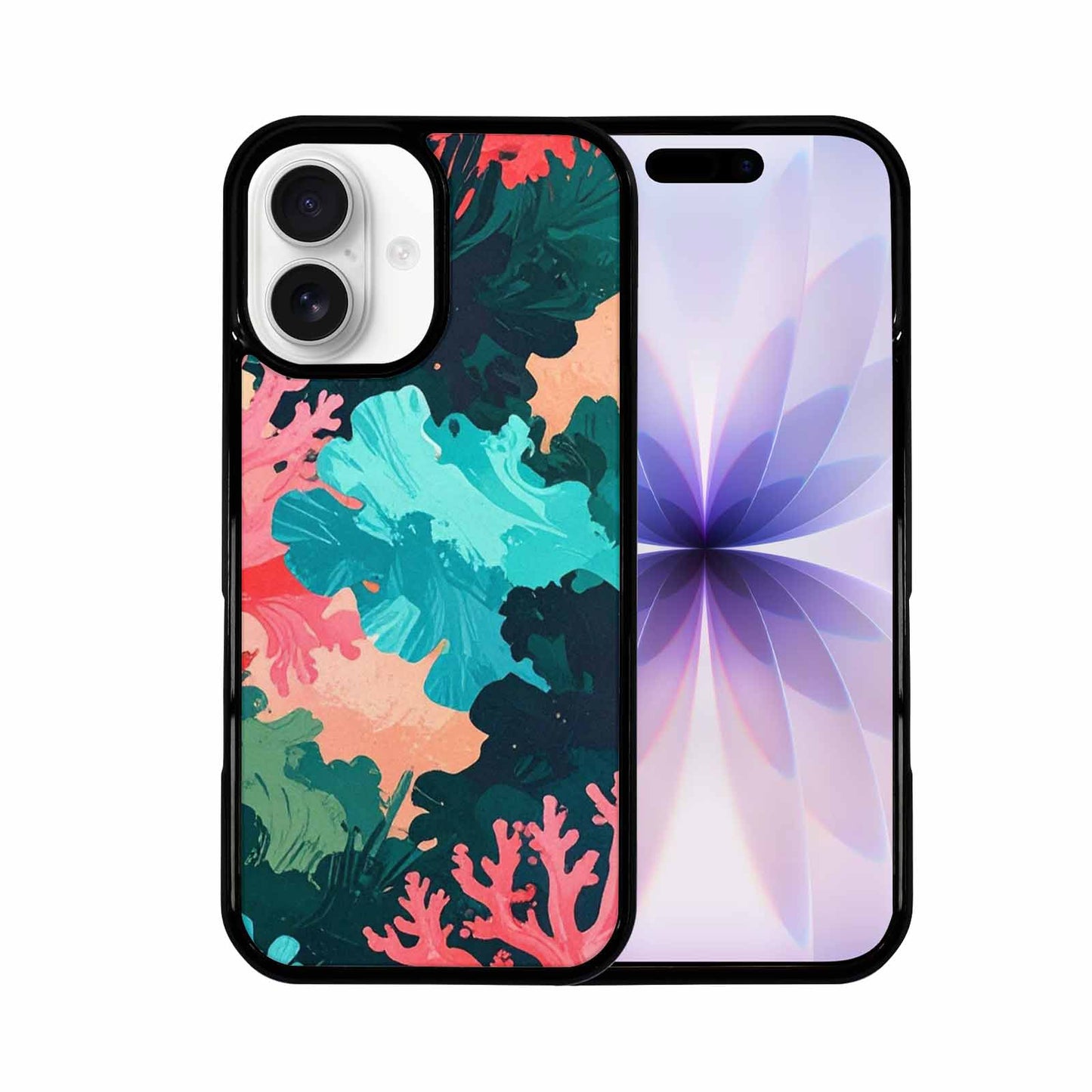 iPhone 17 Case — Camo Coral Turquoise Camo, Customized Protective Case