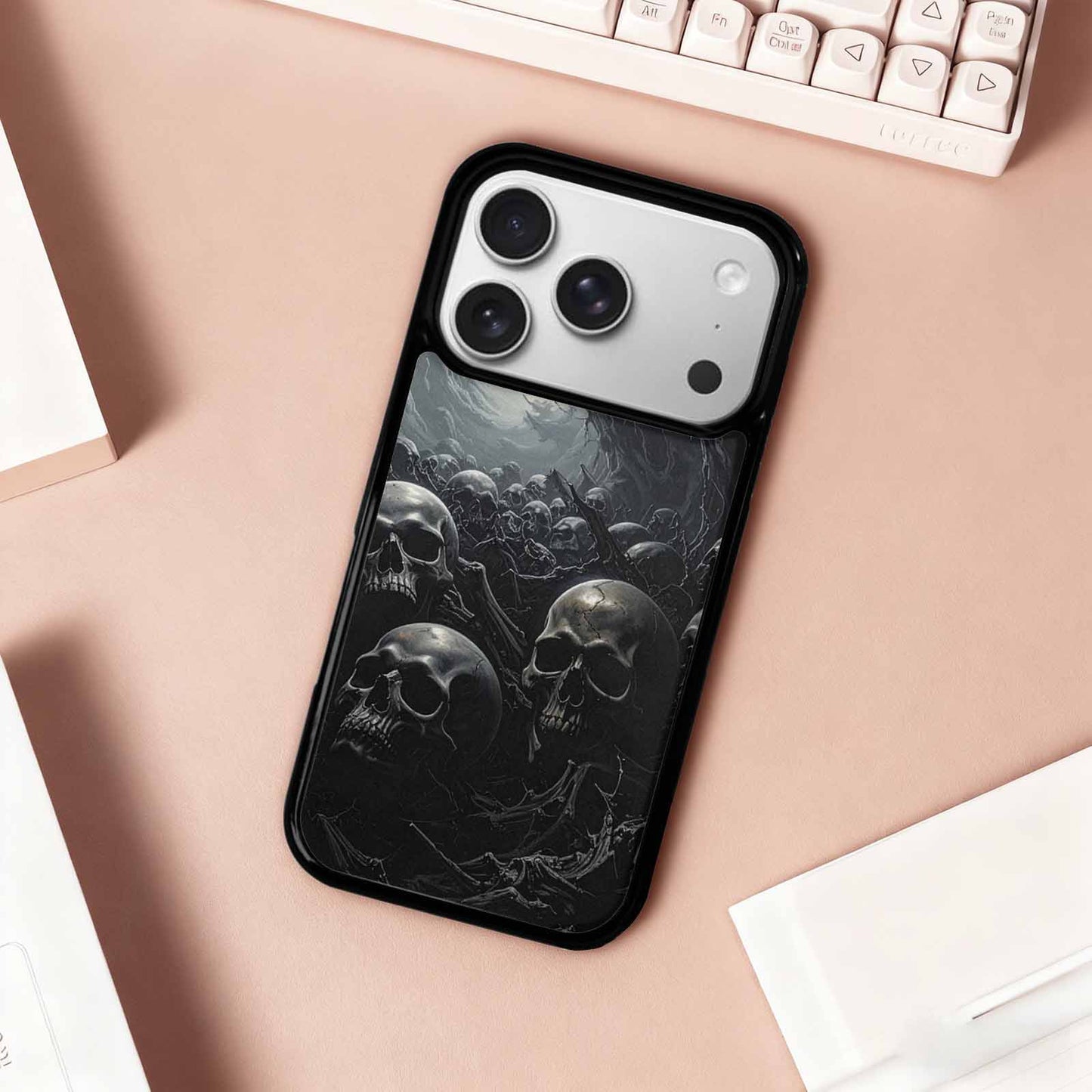 iPhone 17 Pro Case — Skull Dark Art Gothic Print Gothic, Custom Printed Phone Case