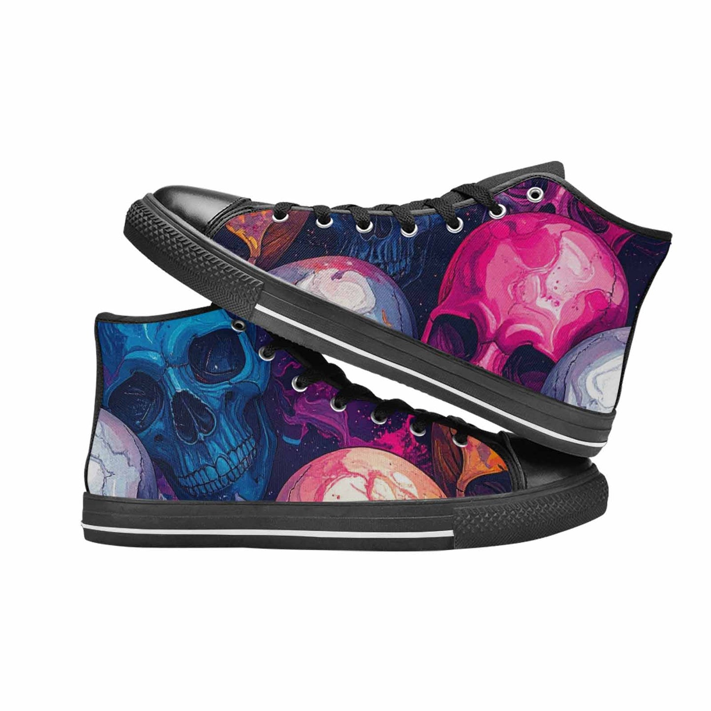 WOMEN'S Marble Skull High Top Canvas Aesthetic Sneakers