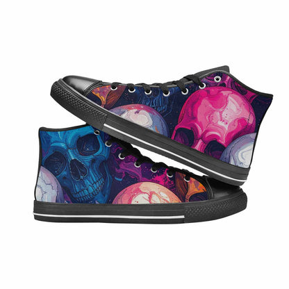 WOMEN'S Marble Skull High Top Canvas Aesthetic Sneakers