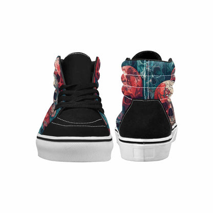 MEN'S Marble Skull High Top Canvas Neon Fantasy Custom Sneakers