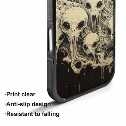 iPhone 17 Case — Melting Aliens Pattern Alien Scifi, Custom Printed Phone Case