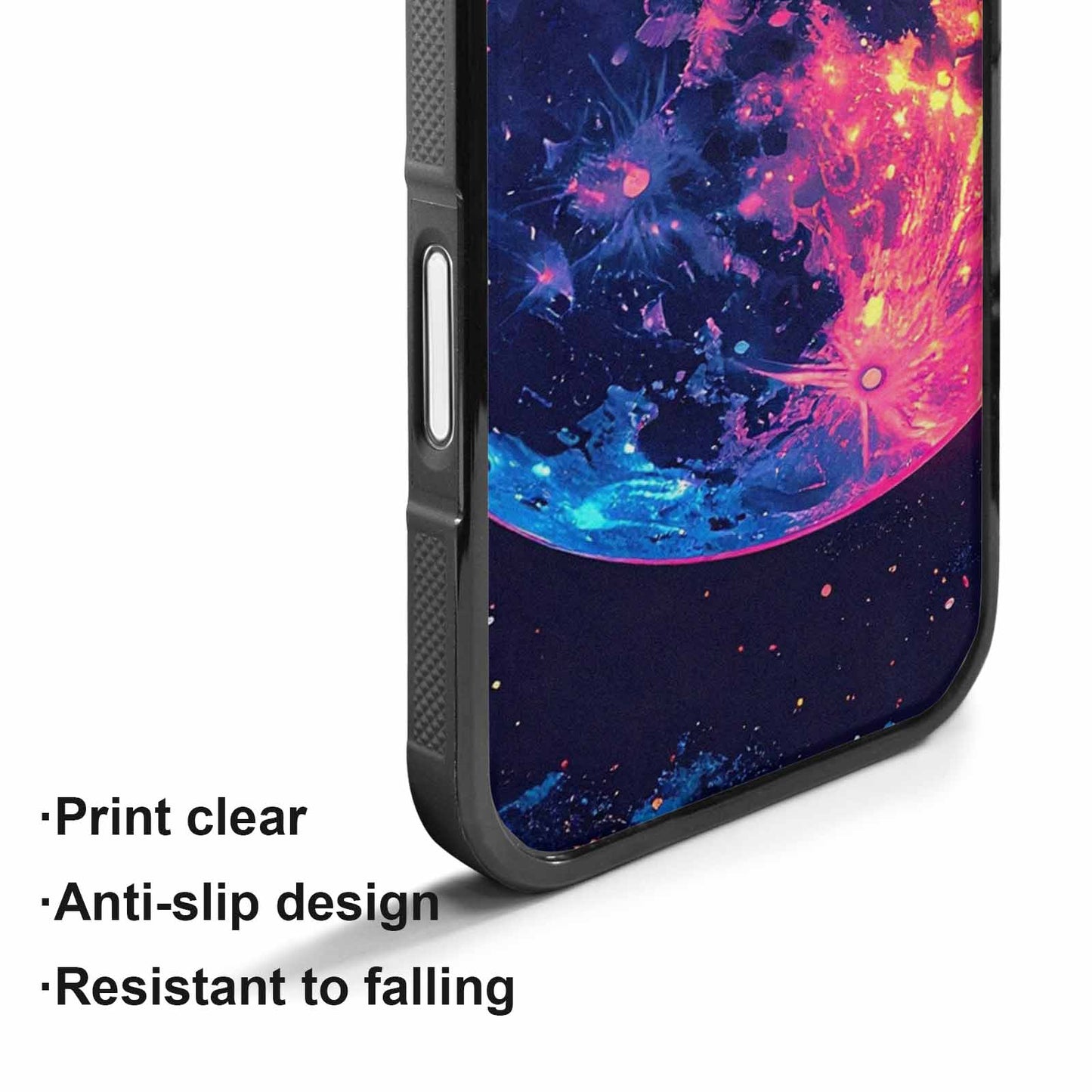 iPhone 17 Case — Neon Winter Moon Cartoon Cute, Custom Printed Phone Case
