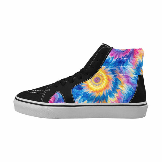 MEN'S Tie Dye Swirl High Top Canvas Wallpaper Art Custom Shoes