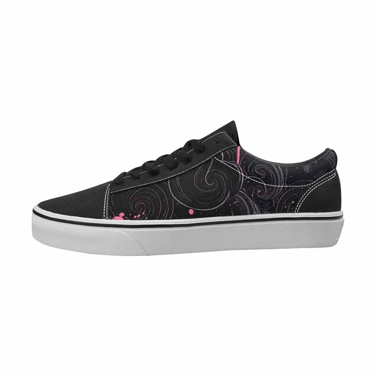 MEN'S Van Gogh Black & Pink Ink Canvas Boutique Kaleidoscope Custom Streetwear Shoes