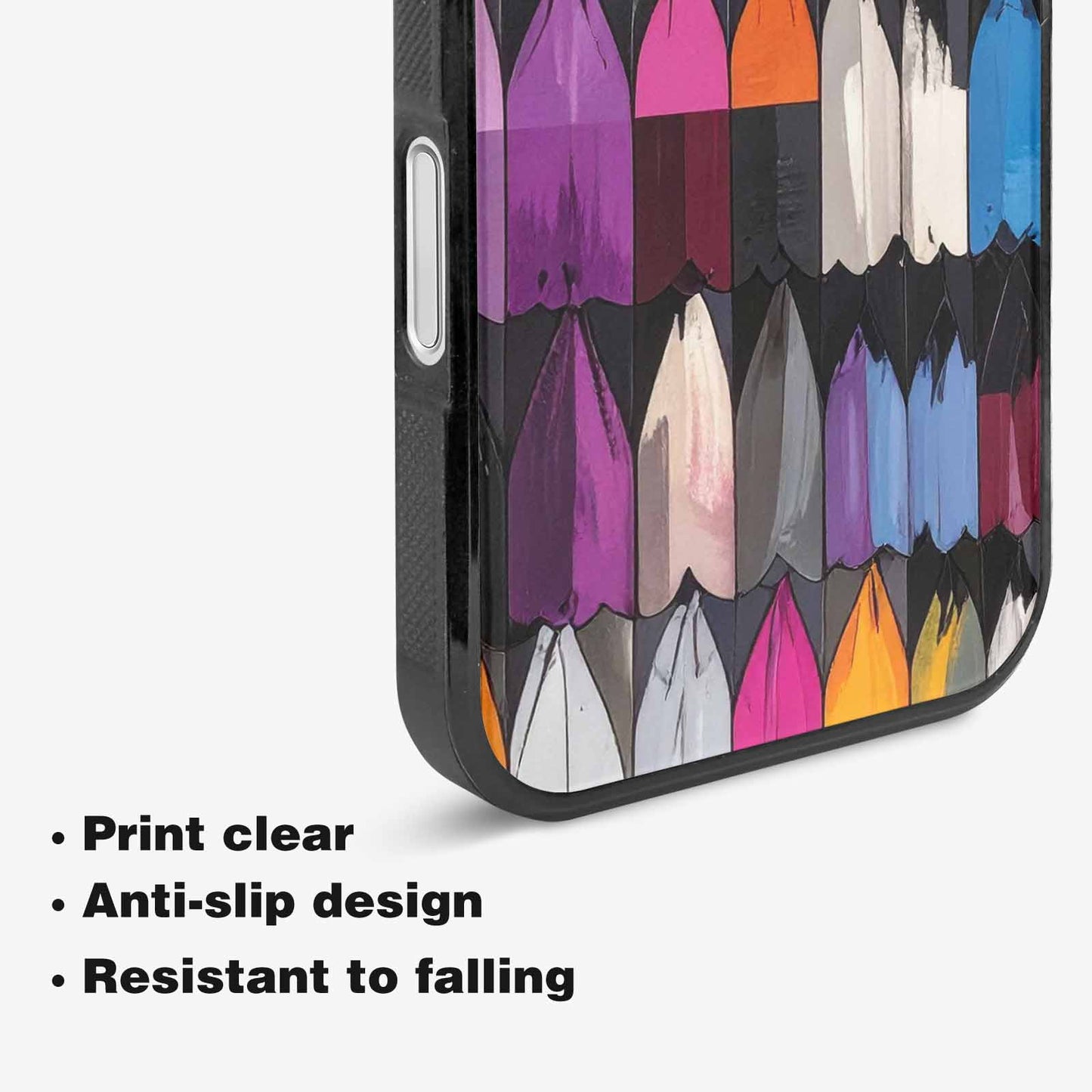 iPhone 16 Case — Asexual Flag Color Theme Small Rainbow, Custom Designed Case Cover