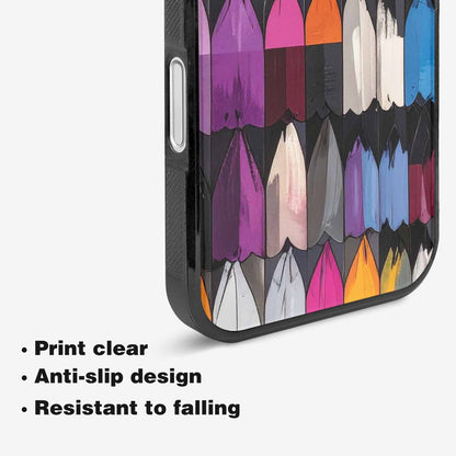 iPhone 16 Case — Asexual Flag Color Theme Small Rainbow, Custom Designed Case Cover