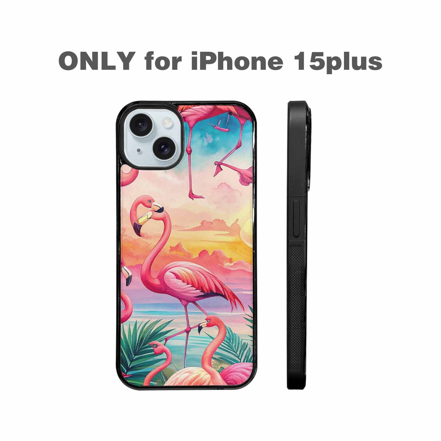 iPhone 15 Plus Case — Flamingo Tropical Flamingo Tropical Pattern Hundreds, Custom Phone Case