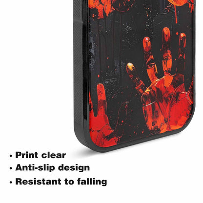 iPhone 15 Plus Case — Halloween Splatter Handprint, Custom Print Case Cover
