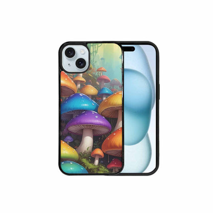 iPhone 15 Plus Case — Overlapping Endlessly No Empty Space Mushrooms, Personalized Phone Case